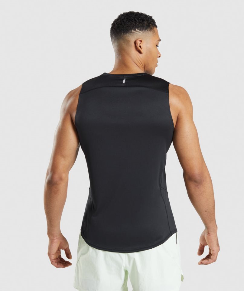 Men's Gymshark Speed Evolve Tanks Black | CA 10736A